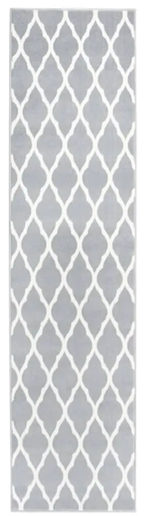 vidaXL Passadeira 80x350 cm polipropileno cinzento e branco