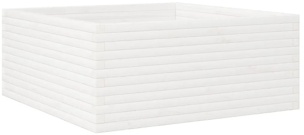 Vaso/floreira jardim 110x110x46 cm madeira pinho maciça branco