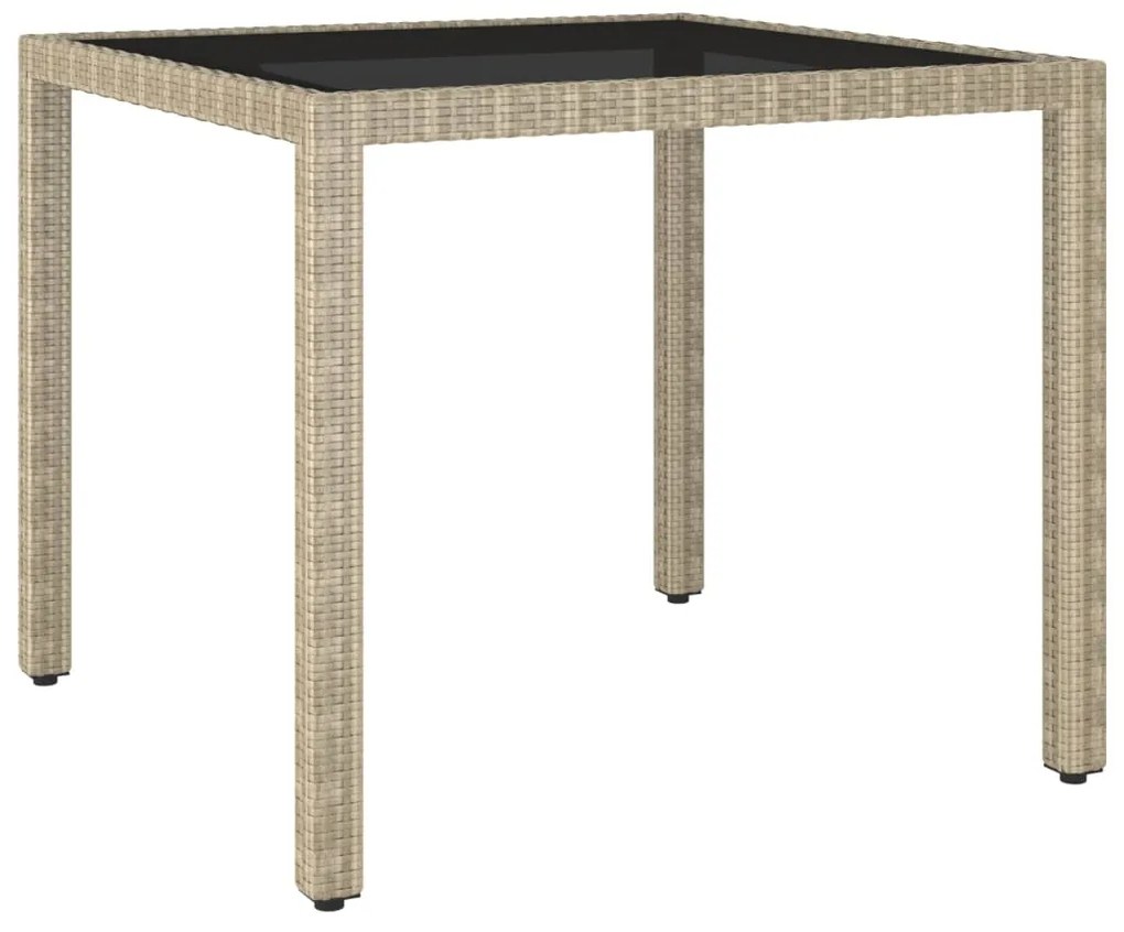 vidaXL Mesa de jardim 90x90x75 cm vime PE bege