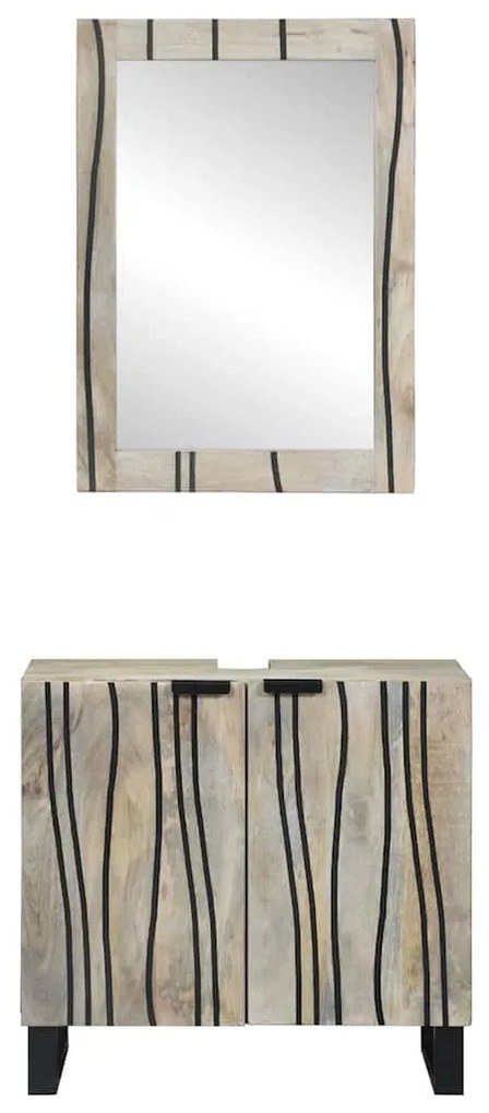 Conjunto de Móveis para Banheiro 2 pcs Branco 62 x 33 x 58 cm