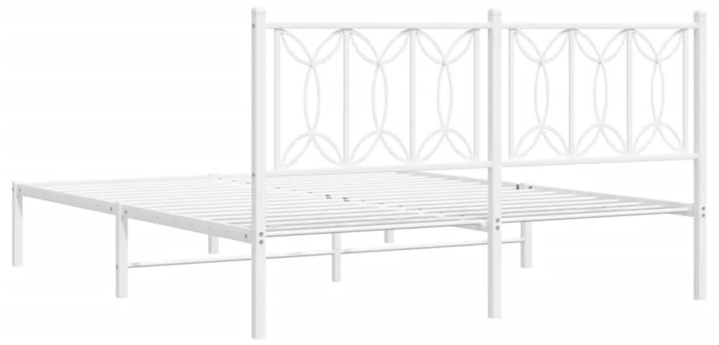 Estrutura de cama com cabeceira 160x200 cm metal branco