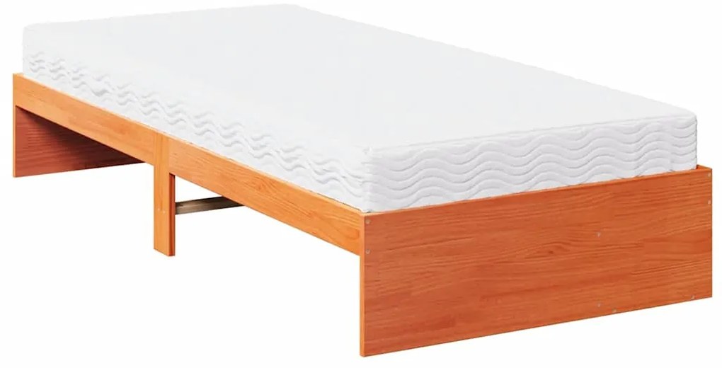 Sofá-cama com colchão 90x190 cm pinho maciço castanho-mel