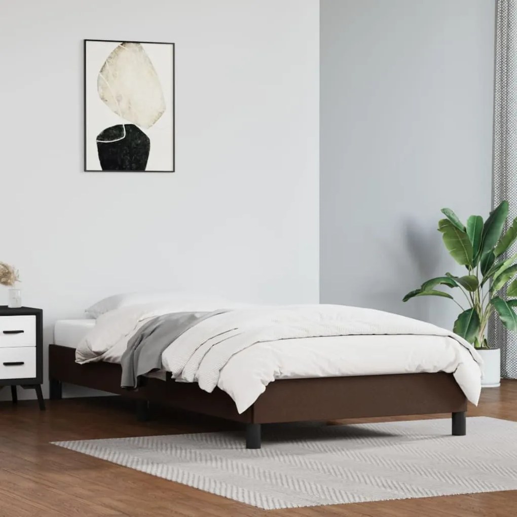 346871 vidaXL Estrutura de cama 80x200 cm couro artificial castanho