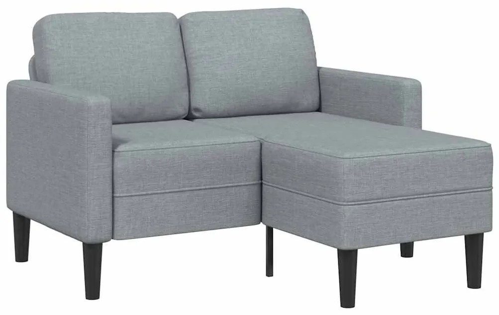 vidaXL Sofá 2 lugares com Chaise em L 125 cm tecido cinzento-claro