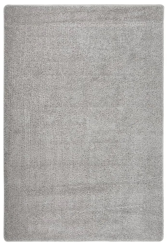 vidaXL Tapete shaggy 140x200 cm antiderrapante cinzento-claro