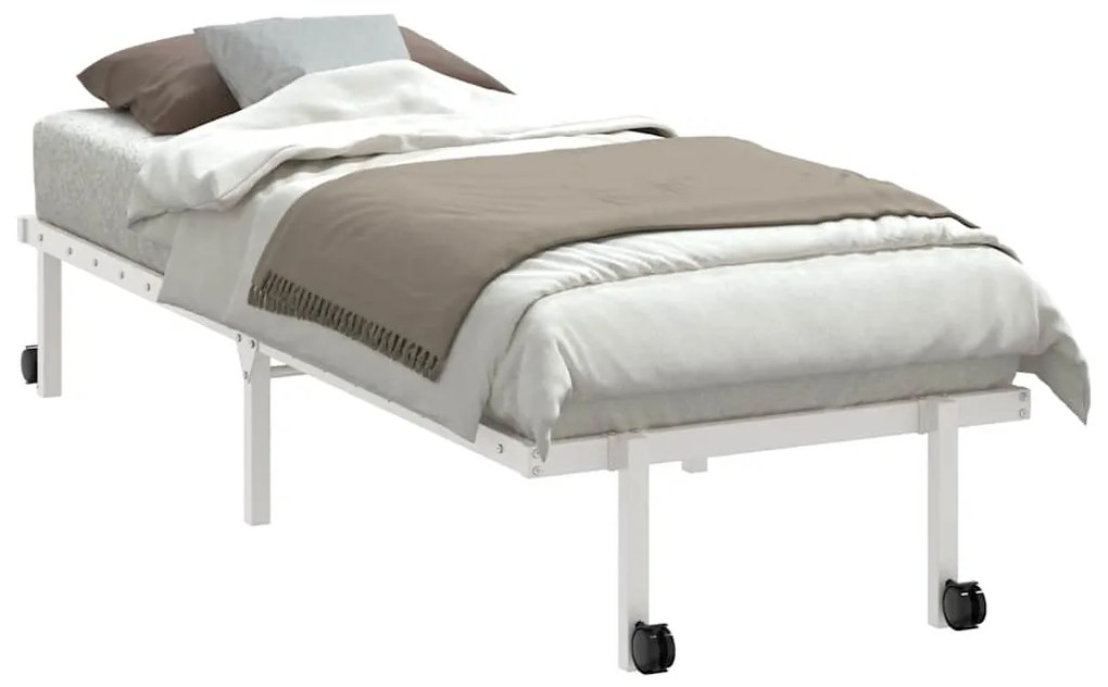 Estrutura de cama sem colchão Dobrável 75x190 cm aço branco