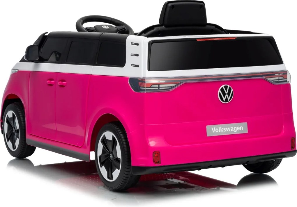 Carro elétrico para Crianças 12V Volkswagen ID BUZZ, Rodas Espuma EVA, assento couro ecológico Rosa