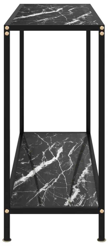 Mesa consola 100x35x75 cm vidro temperado preto