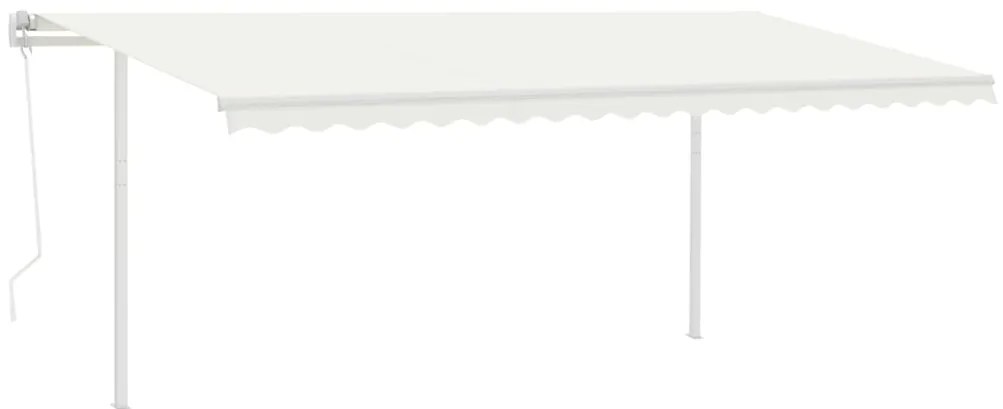 Toldo automático c/ LED e sensor de vento 5x3,5 m cor creme