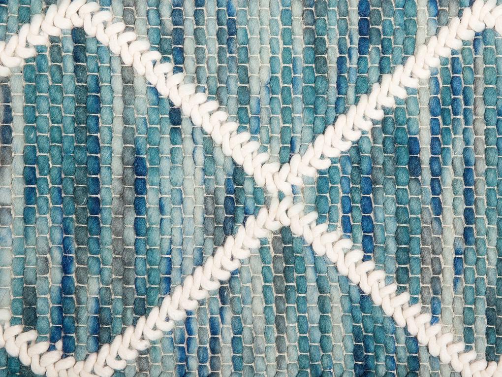Tapete de lã azul 140 x 200 cm BELENLI Beliani