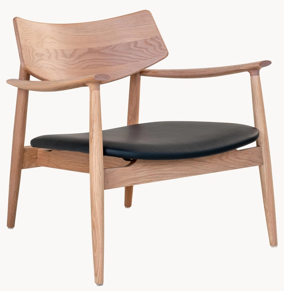 Cadeira em madeira de carvalho com assento em couro sintético Olvera