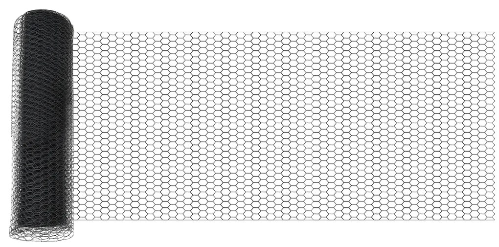 Postes de Cerca vidaXL 11 pcs U-Channel Cinza 80 cm Aço, Cerca Hexagon