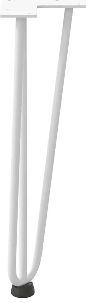 Pernas de grampo para mesa de centro 4 peças, branco, 42 cm, aço maciç
