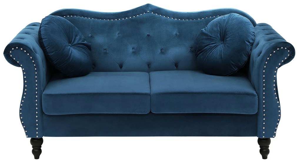 Conjunto de sofás com 5 lugares em veludo azul cobalto SKIEN Beliani