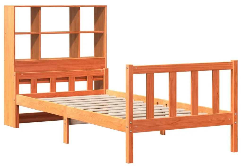 Cama com estante sem colchão 75x190 cm madeira maciça