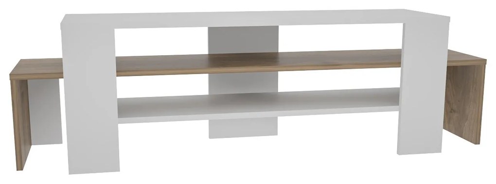 Móvel TV Lenora – Branco Nogal – 150 x 45 x 35 cm