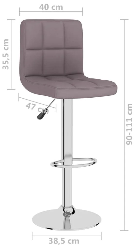 Bancos de bar 2 pcs tecido cinzento-acastanhado