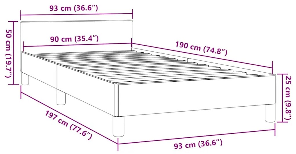 Estrutura cama c/ cabeceira sem colchão 90x190 cm branco