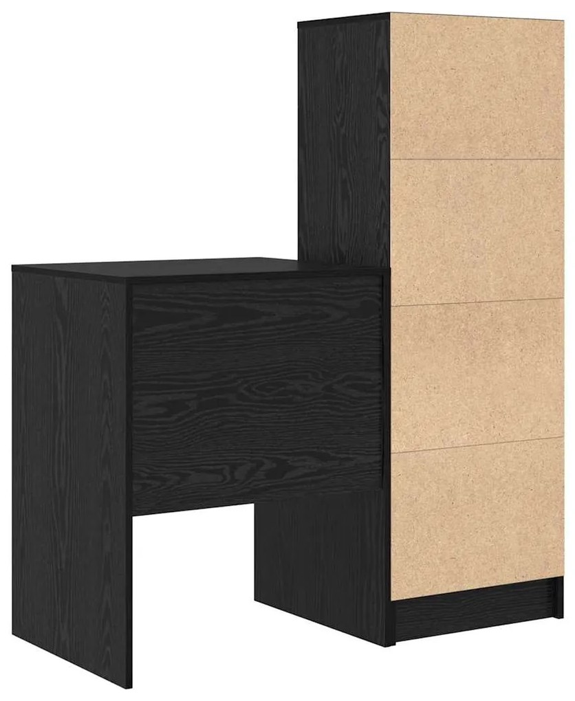 mesa com Armazenamento Carvalho Preto Madeira Engenheirada