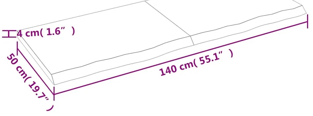 Prateleira de parede 140x50x(2-4) cm carvalho tratado castanho