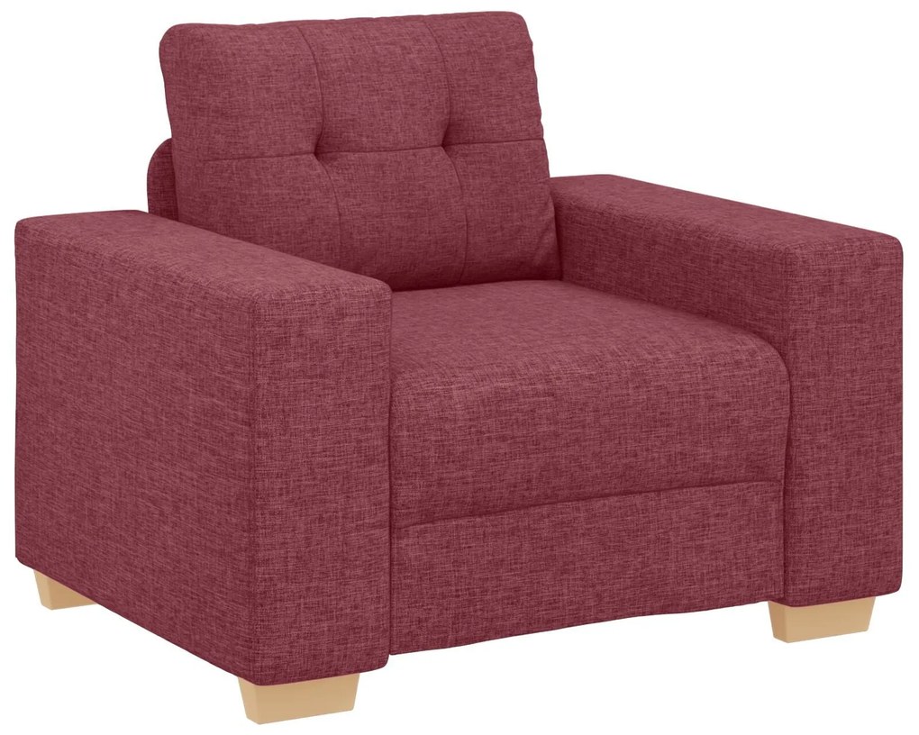 Conjunto de Sofás de 3 Peças com Almofadas Vermelhas