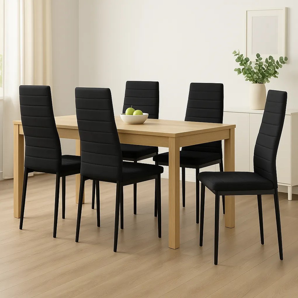 Conjunto de 4 Cadeiras Tesa - Preto - Design Moderno