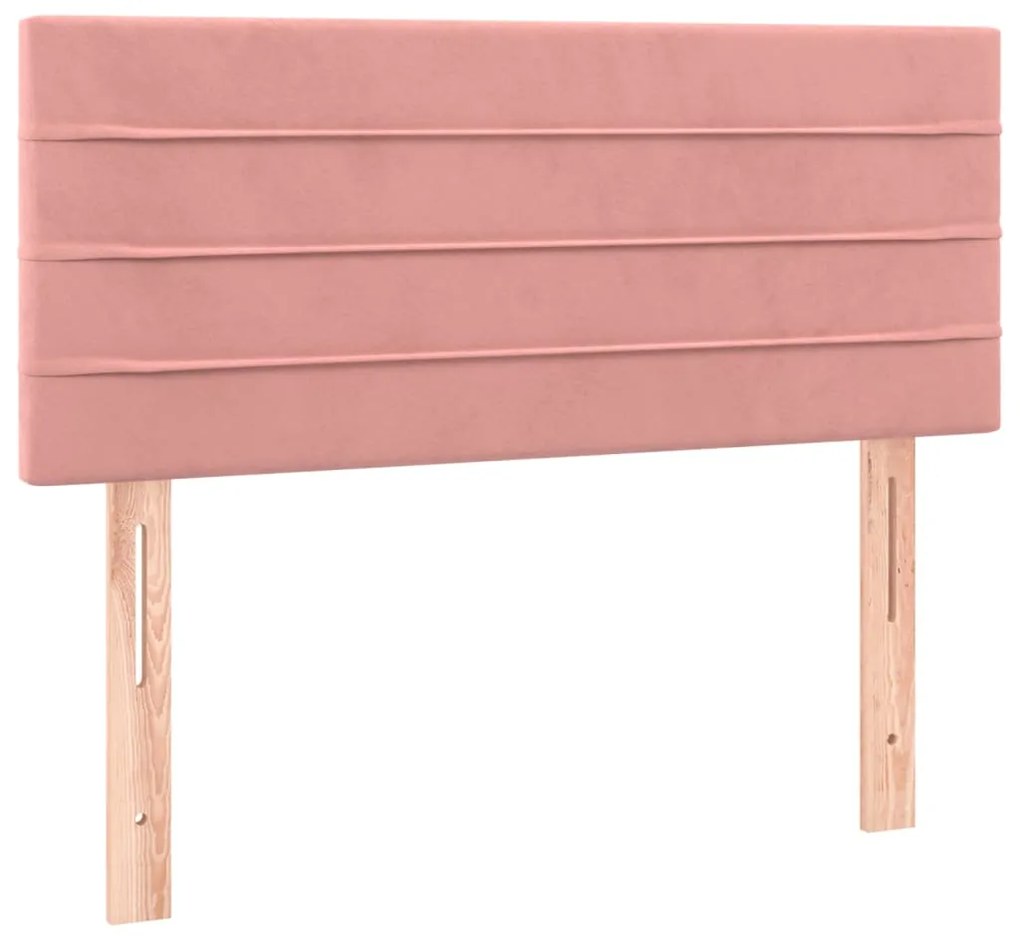 Cabeceira de cama c/ luzes LED veludo 100x5x78/88 cm rosa