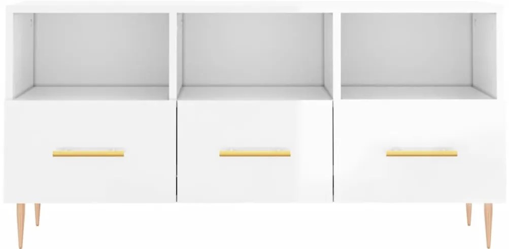 Móvel para TV 102x36x50 cm derivados madeira branco brilhante