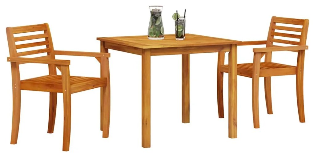 Conjunto de Jantar de Jardim 3 pcs 85 x 85 x 75 cm