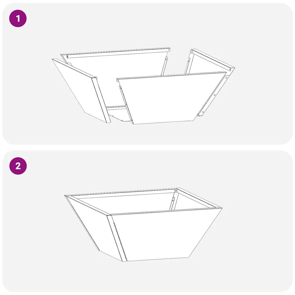 Vaso de Plástico 5 pcs Preto 35 x 35 x 15 cm Aço