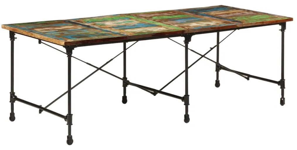 Mesa de jantar 220x90x77 cm madeira recuperada maciça