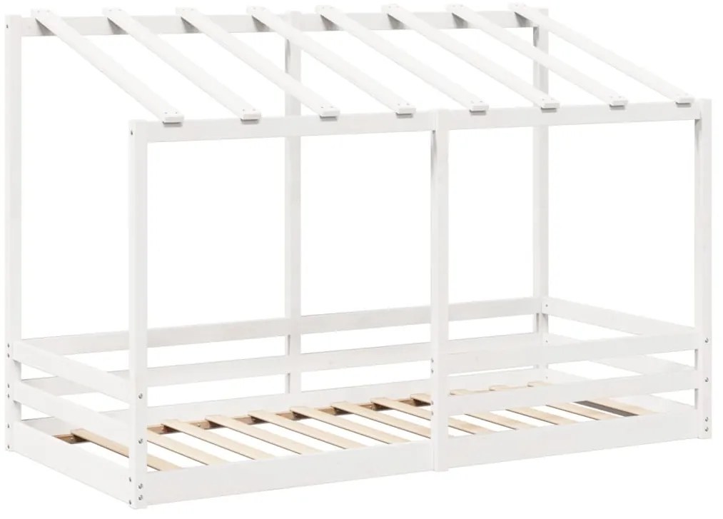 Cama infantil com telhado 100x200 cm pinho maciço branco