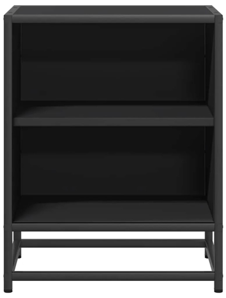 Mesa de cabeceira 40x31x50cm derivados de madeira preto e metal
