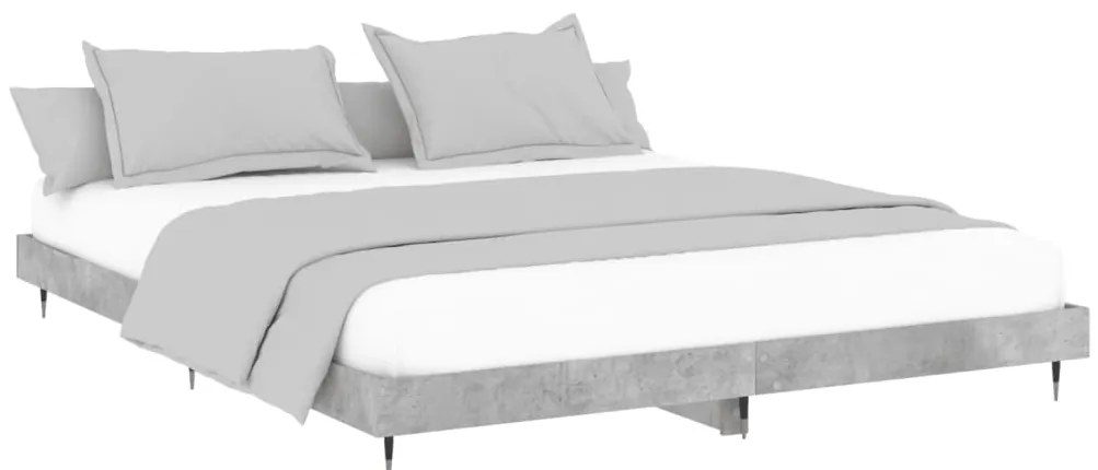 Estrutura de cama 200x200 cm derivados de madeira cinza cimento