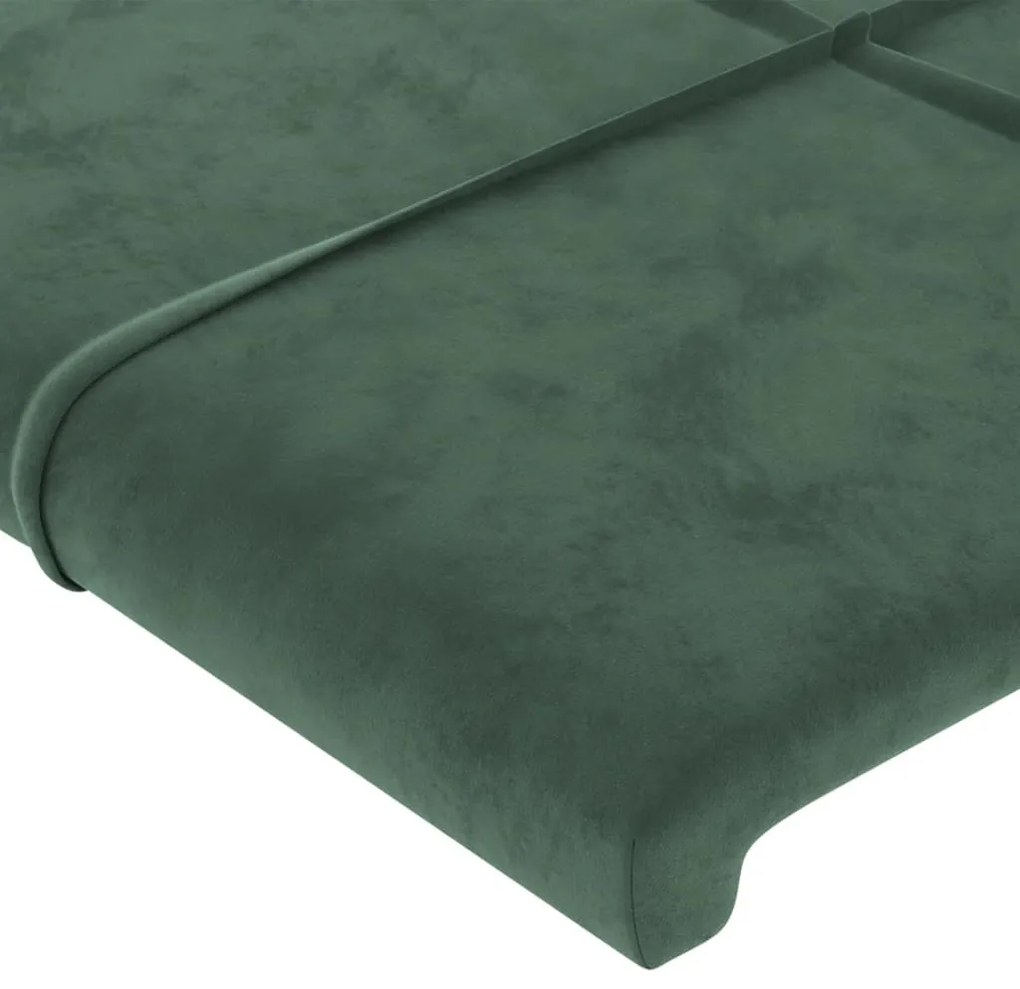 Estrutura de cama c/ cabeceira 140x190 cm veludo verde-escuro