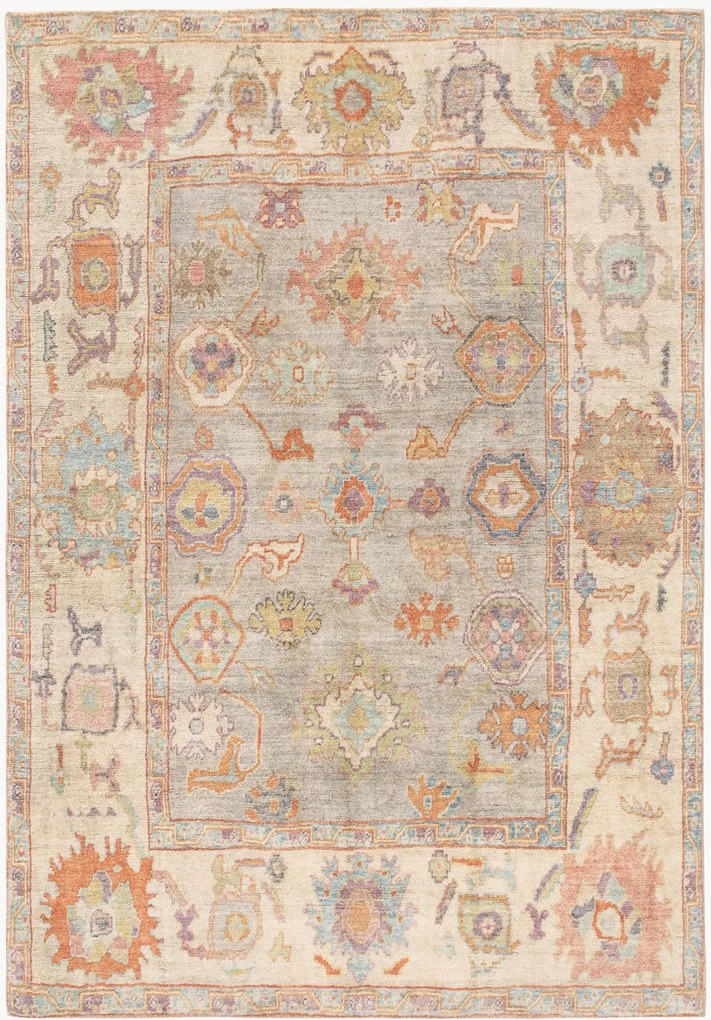 Tapete lavável de pelo curto com padrão ornamental Mara