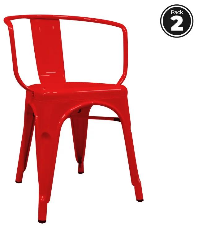 Pack 2 Cadeiras Torix Braços - Vermelho