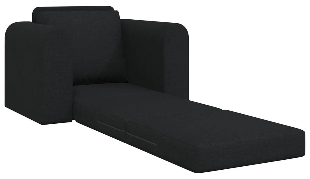 Sofá Cama 2-em-1 Preto 98x71x83 cm Tecido