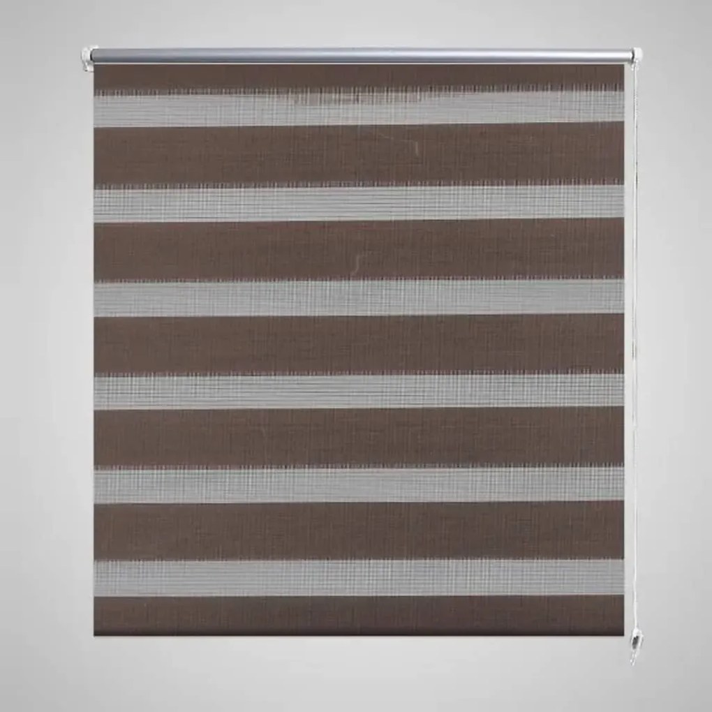Estore de rolo 80 x 150 cm, linhas de zebra / Café