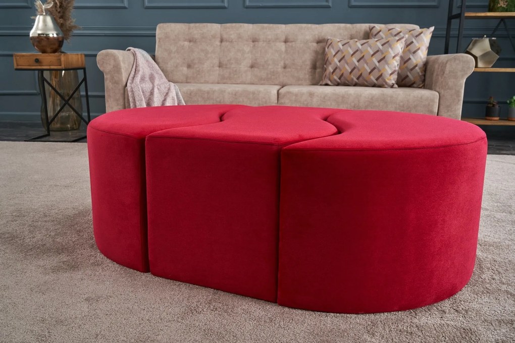 Pouffe Alya Puf – Vermelho – 120x40x80 cm