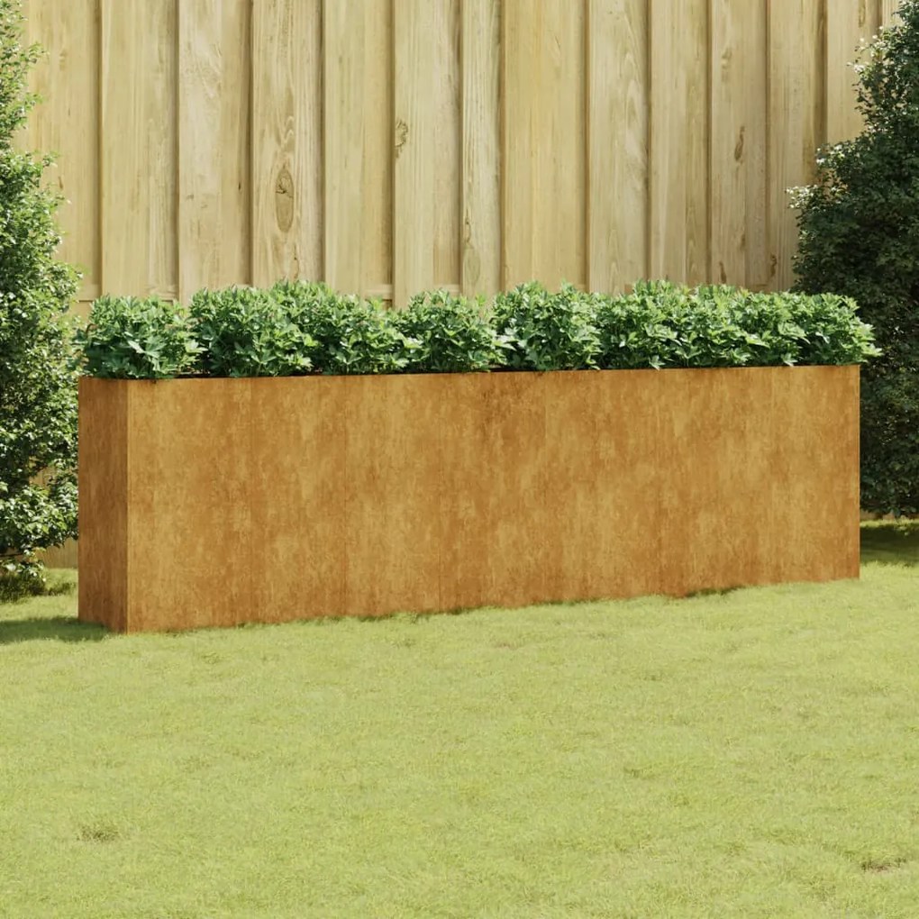 Canteiro elevado de jardim 280x40x80 cm aço corten