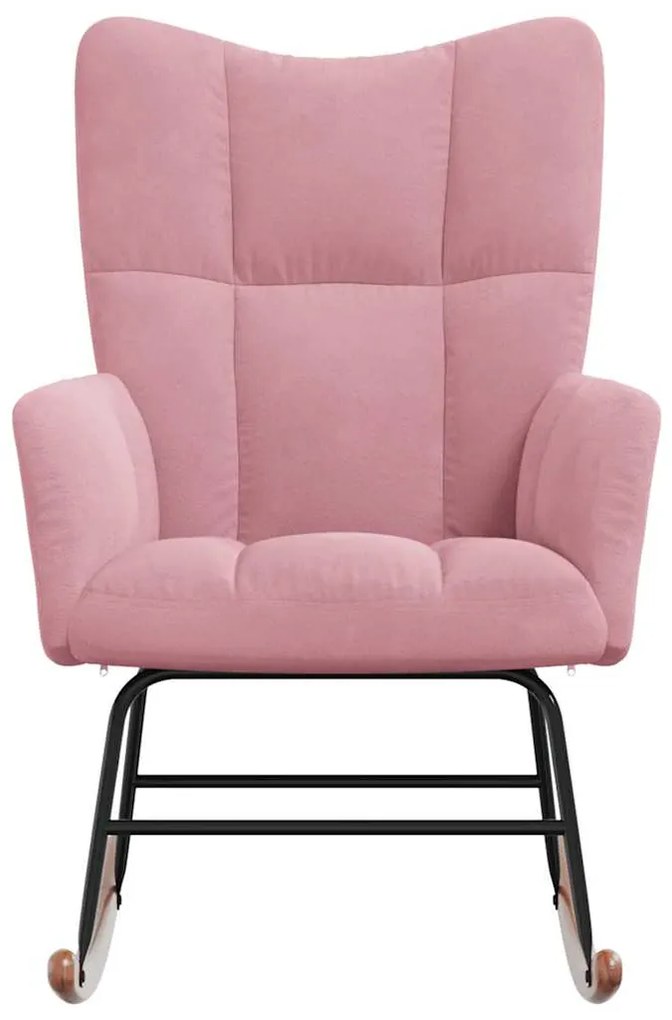 Cadeira de baloiço veludo rosa