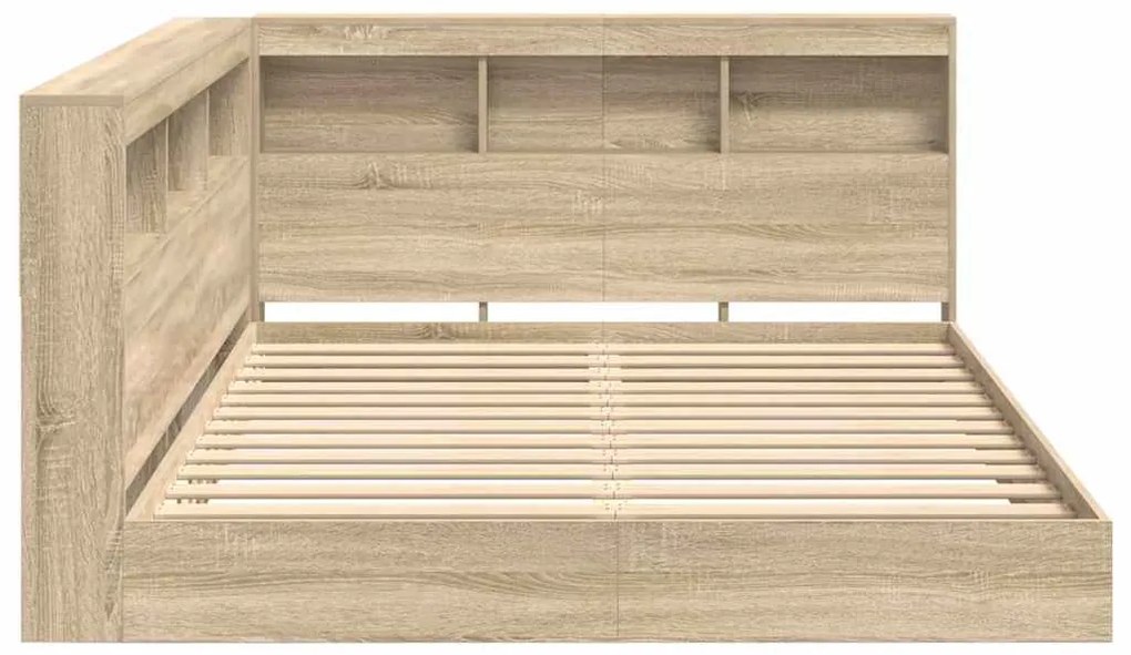 Cama Estante Carvalho Sonoma 140x200 cm em Madeira