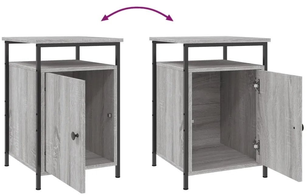 Mesas cabeceira 2 pcs 40x42x60cm deriv. madeira cinzento sonoma