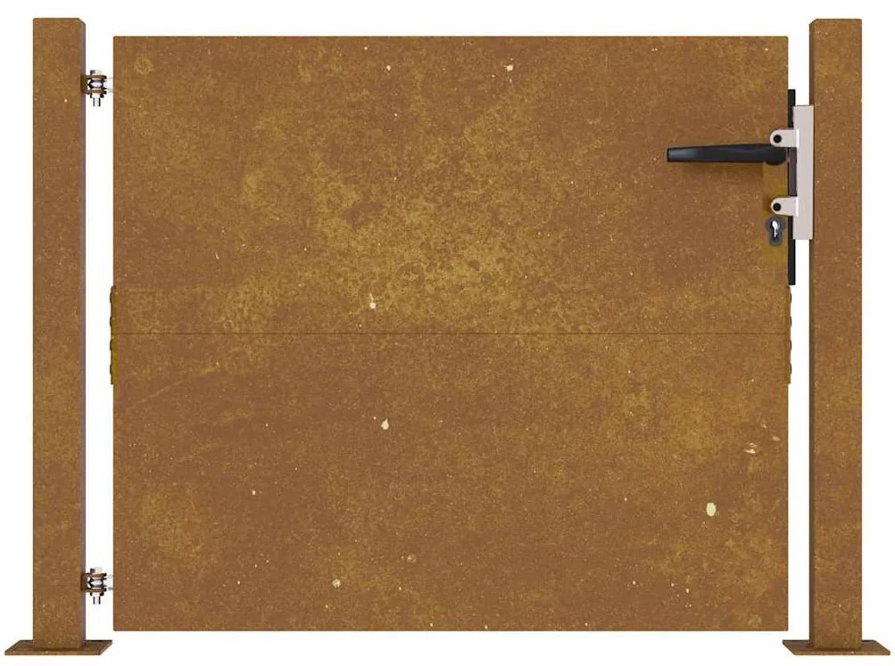 Portão de jardim 105x80 cm aço corten