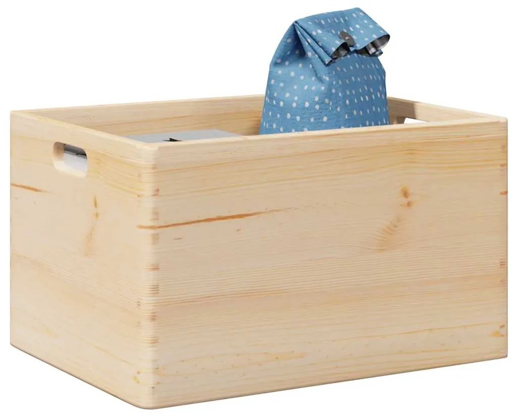vidaXL Caixa de madeira com pegas 40x30x23 cm pinho de madeira maciça