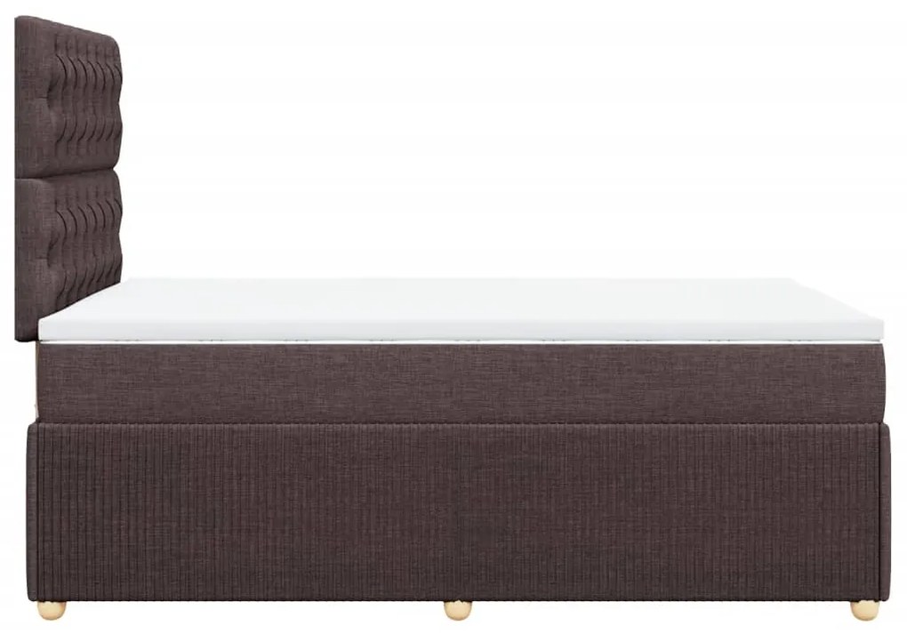 Cama boxspring com colchão 120x190 cm tecido castanho-escuro