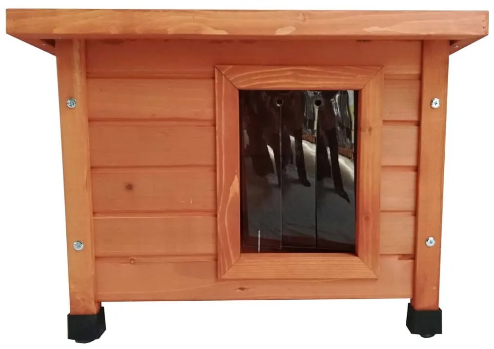 Casa de exterior para gatos 57x45x43 cm madeira castanho