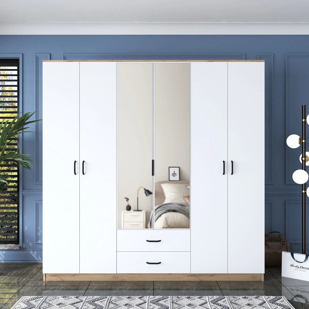 Guarda-roupa BA130 – Nogueira – 210 cm x 210 cm x 51,5 cm