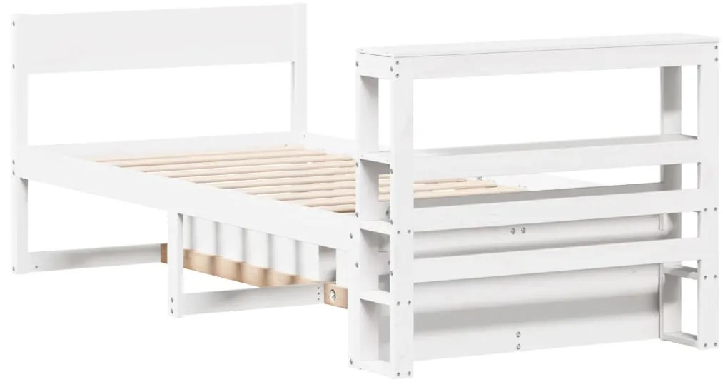 Cama sem colchão 75x190 cm madeira de pinho maciça branco